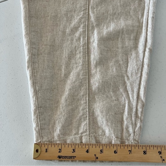 Old Navy Women’s 4XL High Rise Cropped Linen-Blend Tapered Pants Beige - Picture 6 of 15